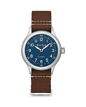 Men's Bulova Military Automatic Strap Watch with Blue Dial (Model: 96A282) Product Image