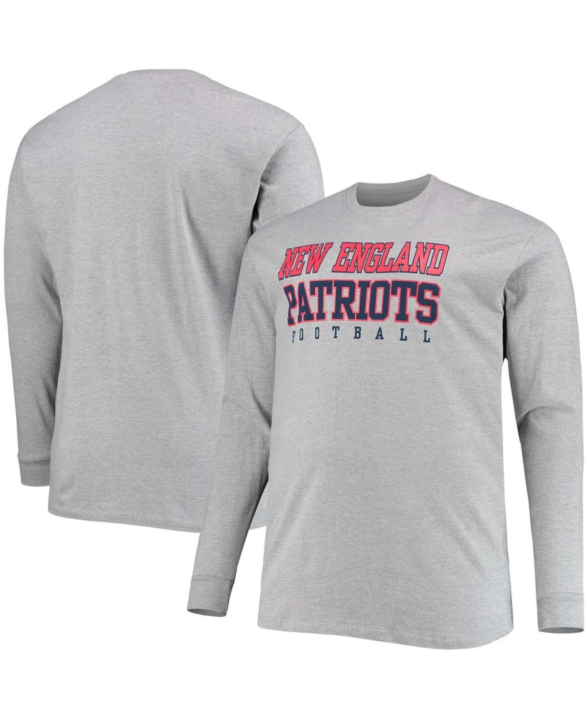 Mens Fanatics Branded Heathered Gray New England Patriots Big & Tall Practice Long Sleeve T-Shirt Product Image