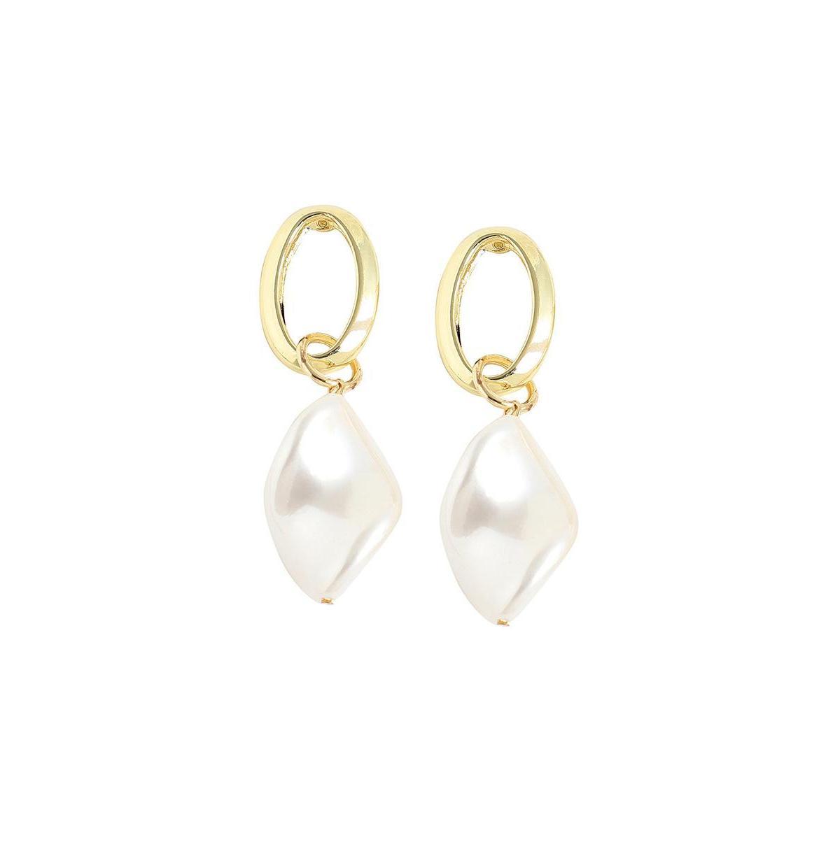 Sohi Womens Gold Snowball Drop Earrings Product Image