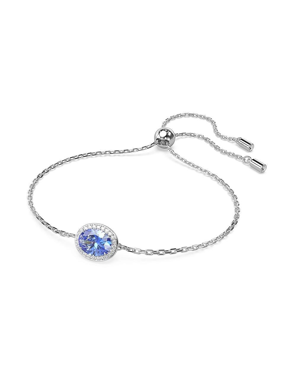 Womens Una Rhodium-Plated & Crystal Bracelet Product Image