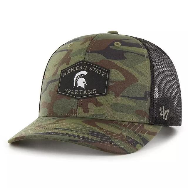 Mens 47 Camo/Black Michigan State Spartans OHT Military Appreciation Cargo Convoy Adjustable Hat Product Image