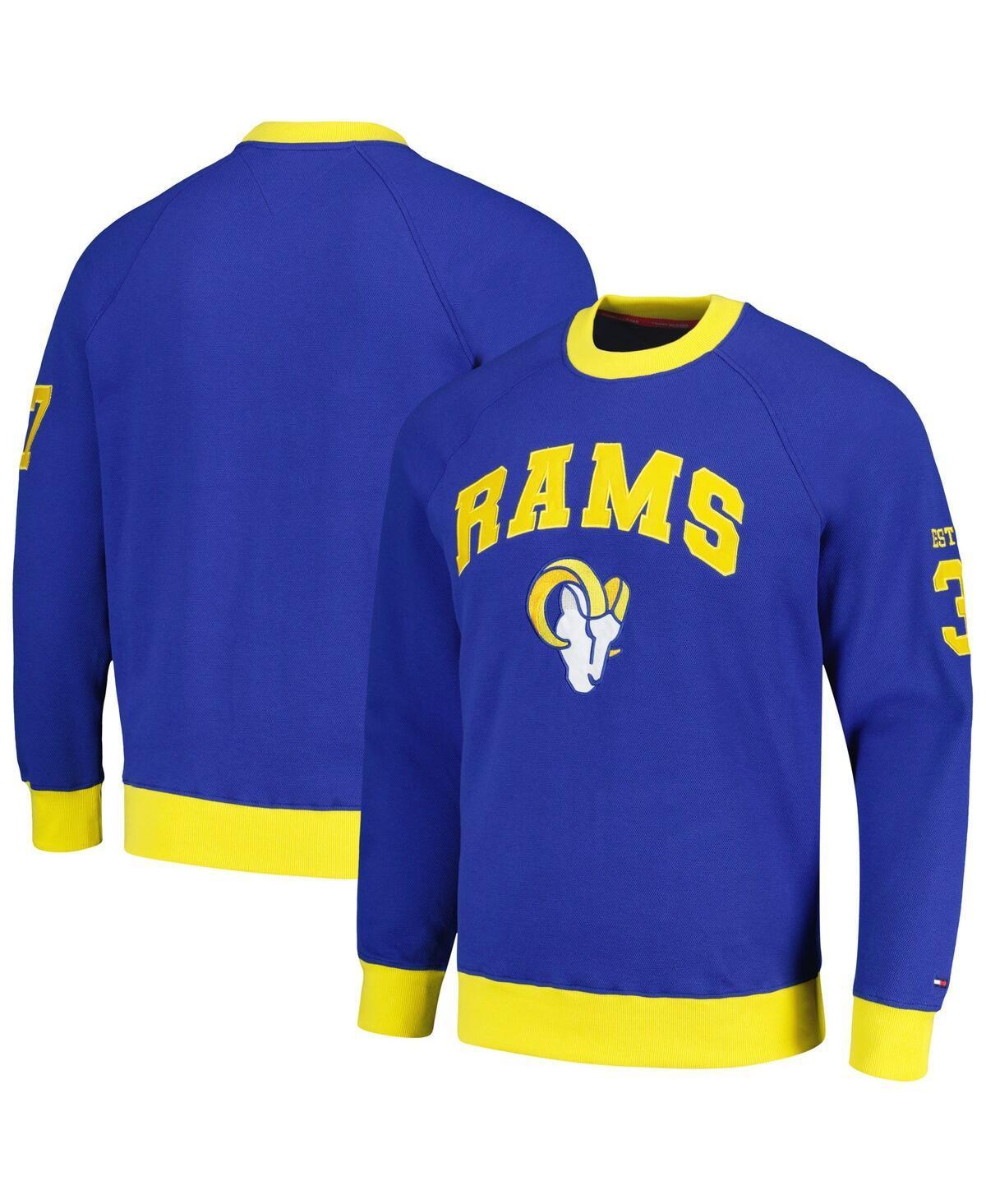 Mens Tommy Hilfiger Royal Los Angeles Rams Reese Raglan Tri-Blend Pullover Sweatshirt Product Image