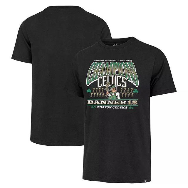 47 Brand Mens Black Boston Celtics 18-Time Nba Finals Champions Banner Franklin T-Shirt Product Image