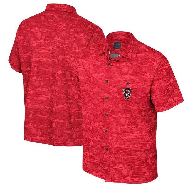 Mens Colosseum Red NC State Wolfpack Ozark Button-Up Shirt Product Image