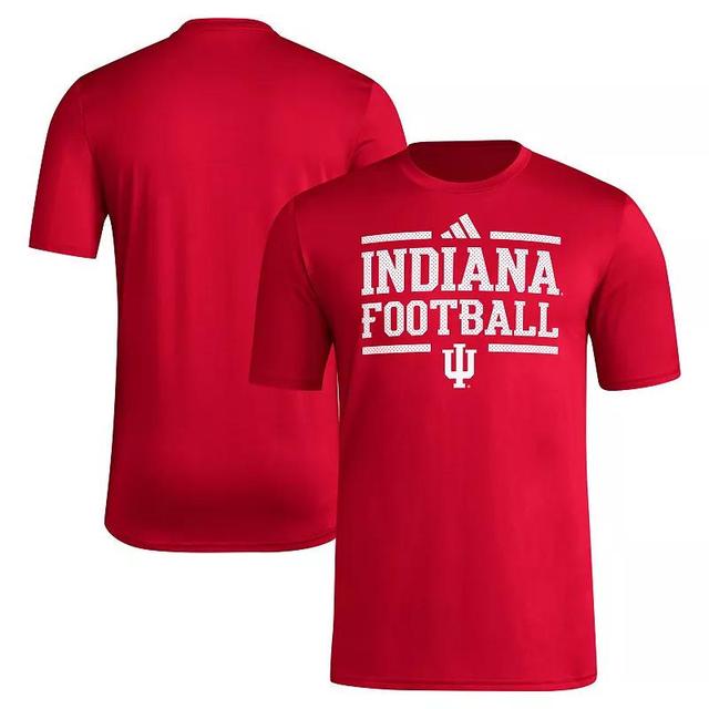 Mens adidas Maroon Indiana Hoosiers Locker Football Pre-Game AEROREADY T-Shirt Product Image