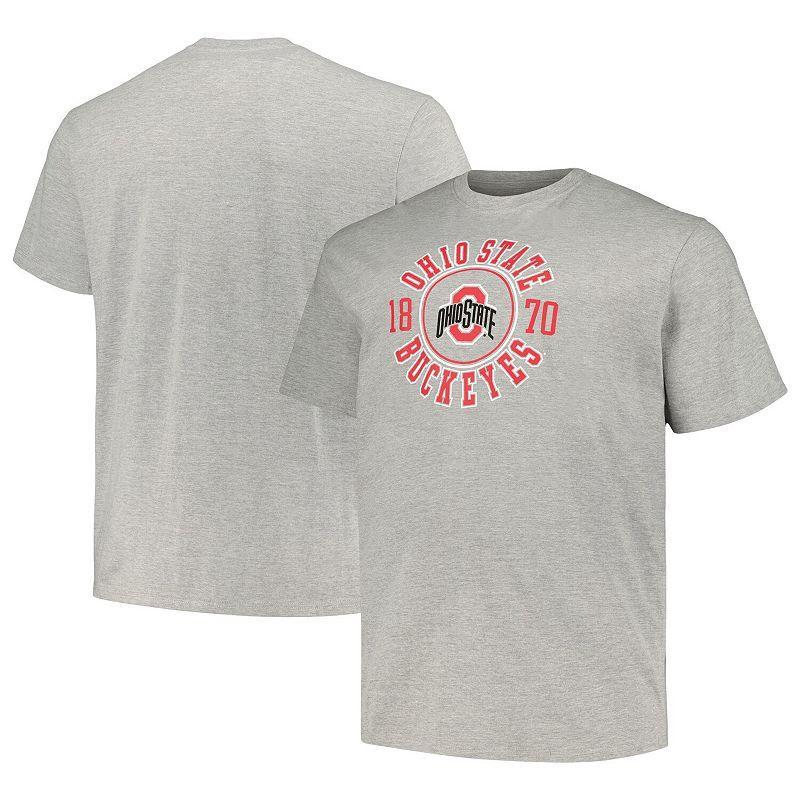 Mens Champion Heather Gray Ohio State Buckeyes Big & Tall Circle Logo T-Shirt Product Image