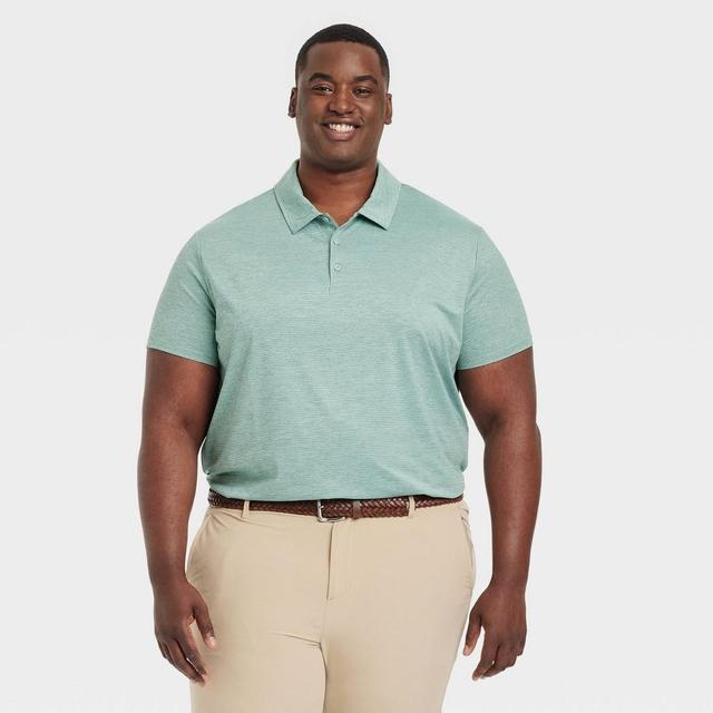 Mens Big Striped Polo Shirt - All In Motion Teal 3XL Product Image