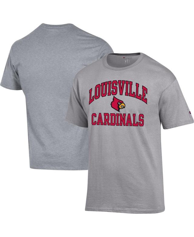 Mens Champion Heather Gray Louisville Cardinals High Motor T-shirt Product Image