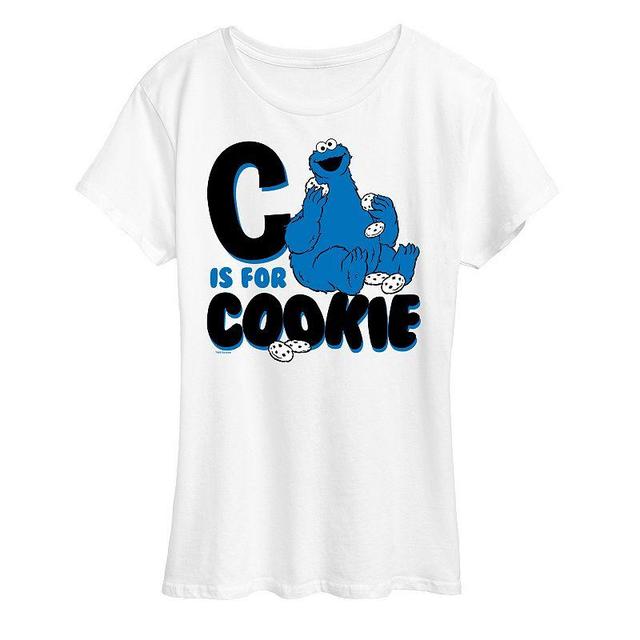 Womens Sesame Street C Is For Cookie Graphic Tee, Girls Product Image