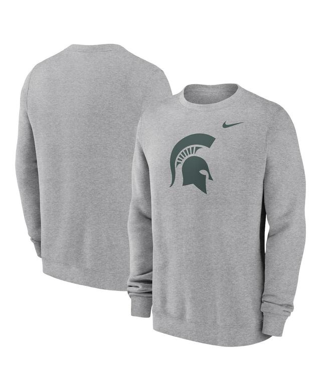 Mens Nike Heather Gray Michigan State Spartans Primetime Evergreen Fleece Pullover Sweatshirt Product Image