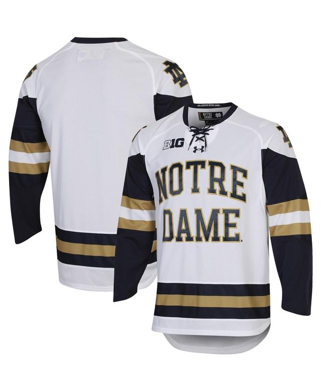 Mens White Notre Dame Fighting Irish Ua Replica Hockey Jersey - White Product Image