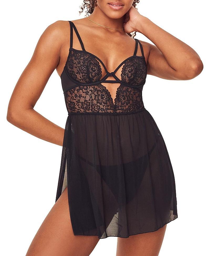 Adore Me Rae Womens Unlined Babydoll & G-String Set Lingerie Product Image