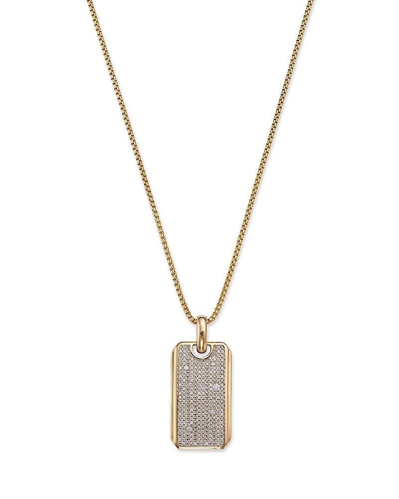 Bloomingdales Fine Collection Mens Diamond Dog Tag Pendant Necklace in 14K Yellow Gold, 0.50 ct. t. w. - Exclusive Product Image