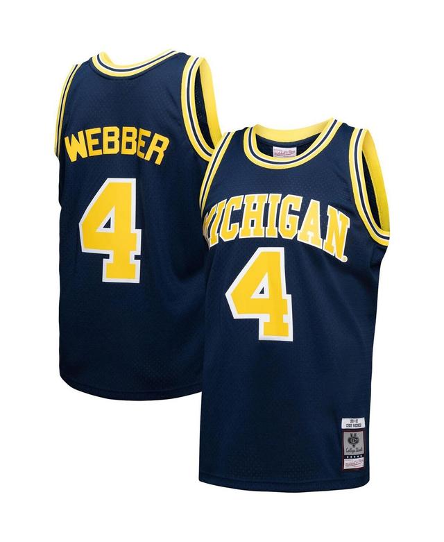 Mens Mitchell & Ness Chris Webber Michigan Wolverines Player Swingman Jersey Blue Product Image