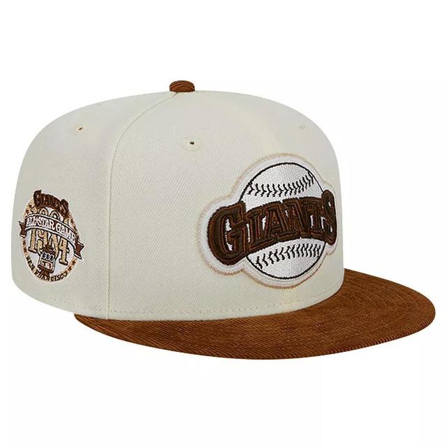 Mens New Era Cream San Francisco Giants Chrome Corduroy Visor 59FIFTY Fitted Hat Product Image