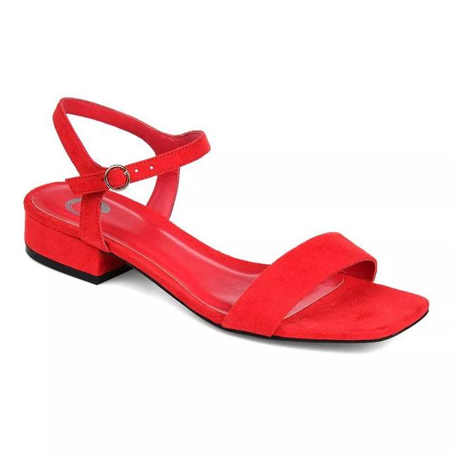 Journee Collection Beyla Womens Block Heel Sandals Red Product Image