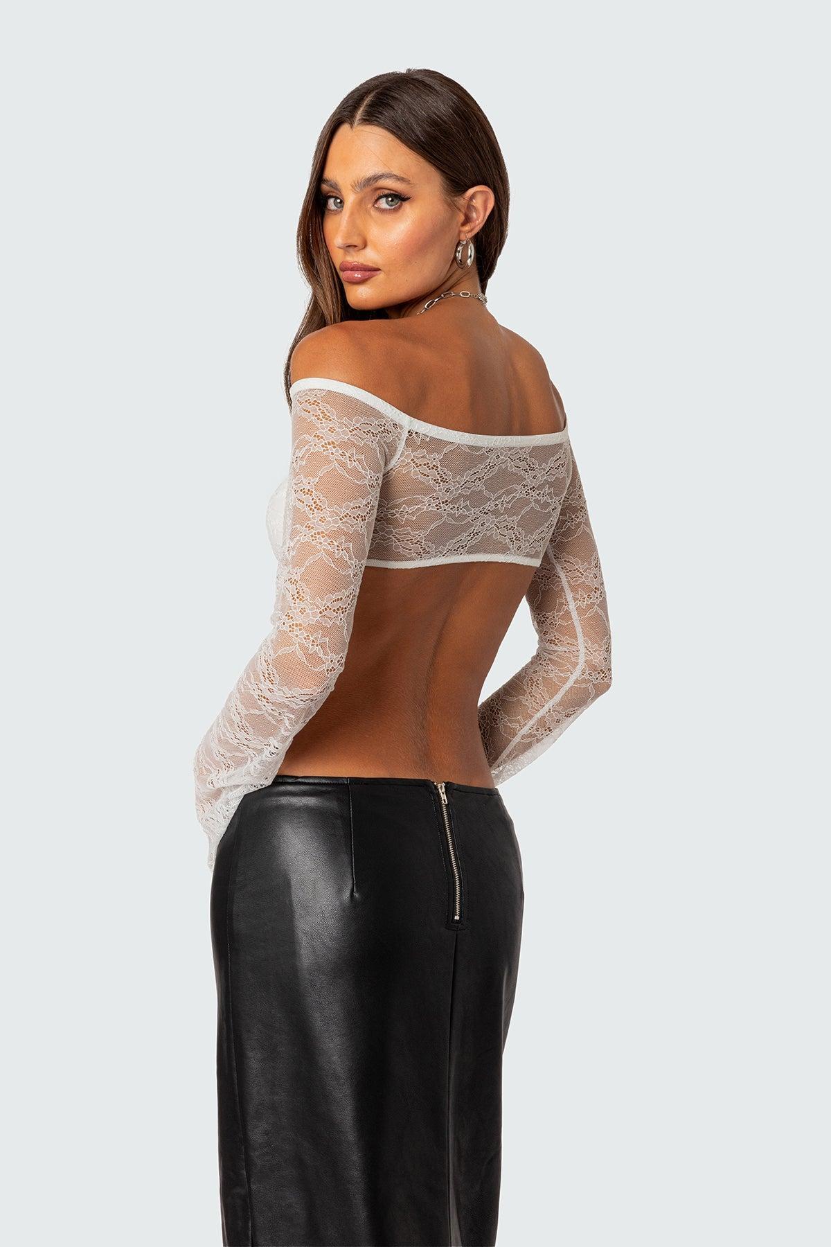 Sainty Sheer Lace Crop Top Product Image