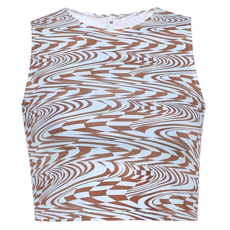 Printed Cropped Tank Top Product Image