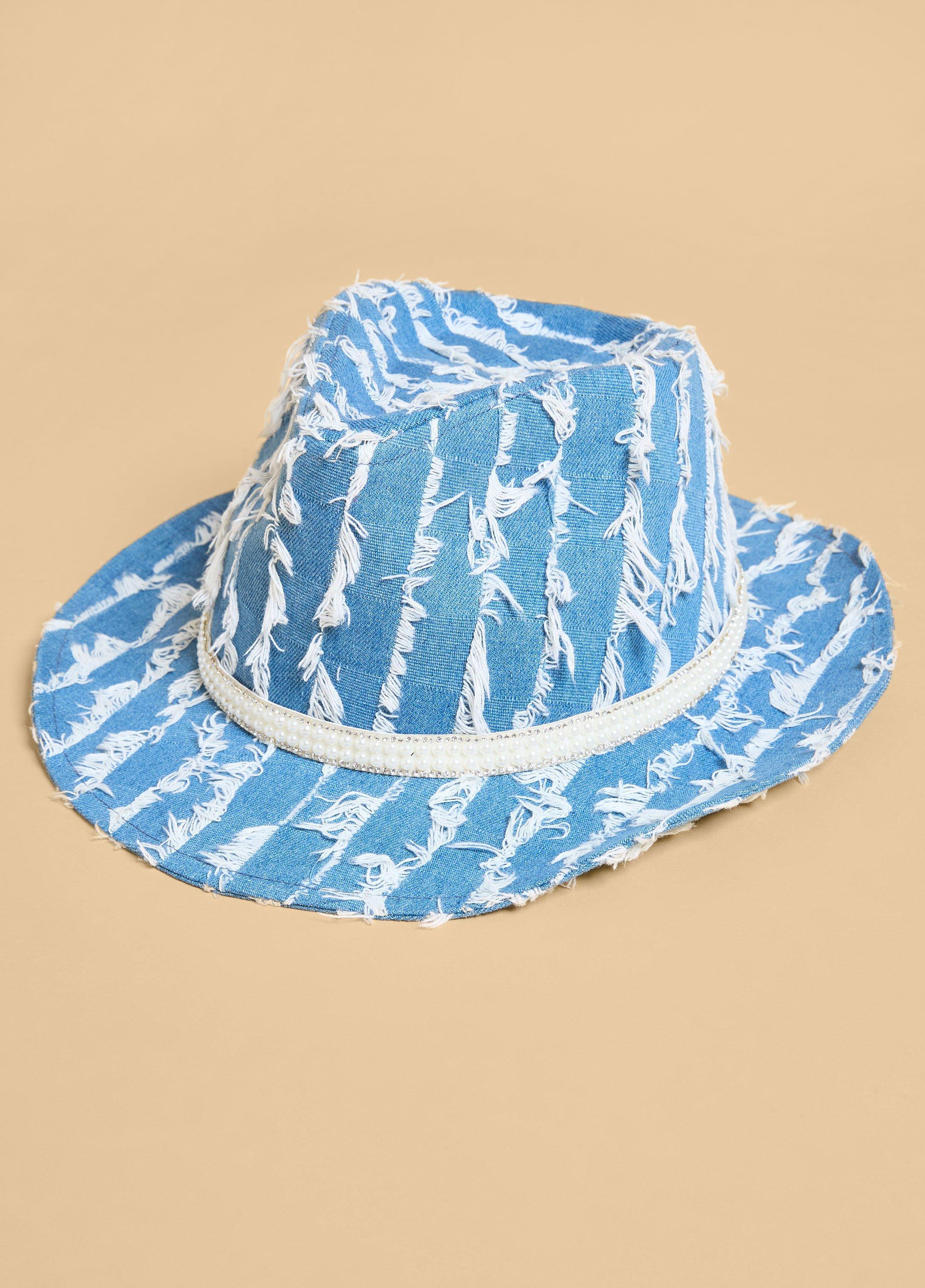 Fray Denim Panama Hat Product Image