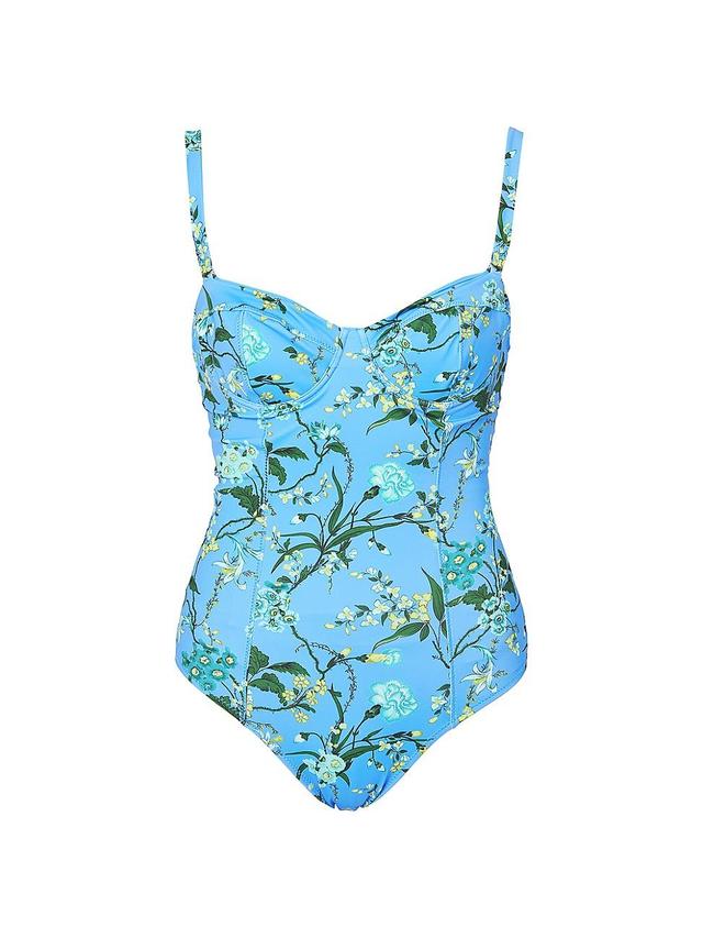 Womens Floral Underwire One-Piece Swimsuit Product Image