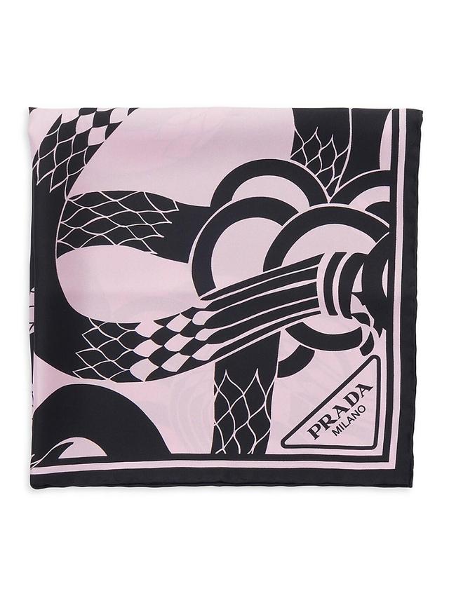 Womens Printed Silk Twill Scarf Product Image