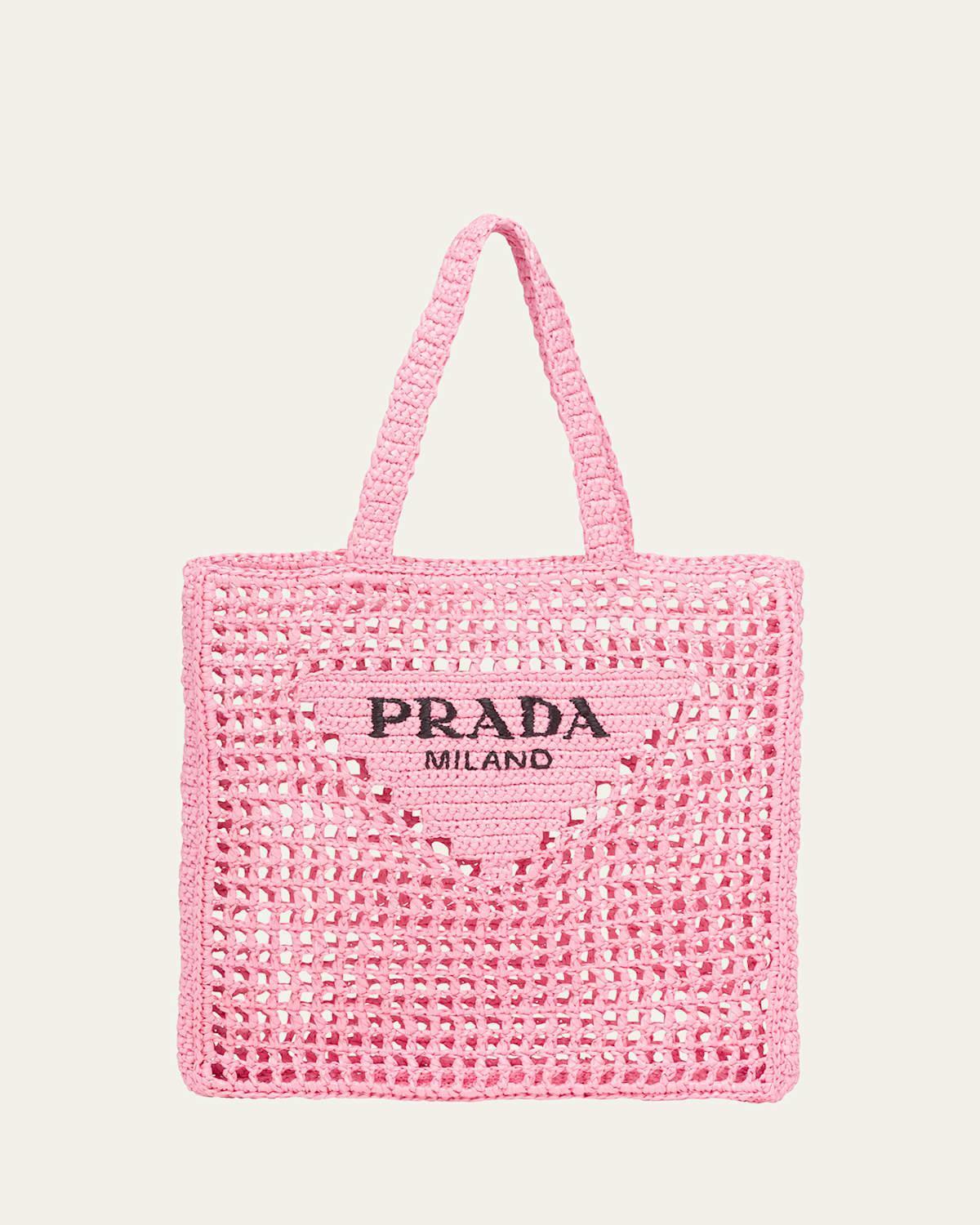 Bicolor Woven Logo Shopper Tote Bag Product Image