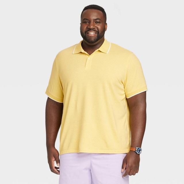 Mens Big & Tall Standard Fit Short Sleeve Collared Polo Shirt - Goodfellow & Co Wheat 4XLT Product Image