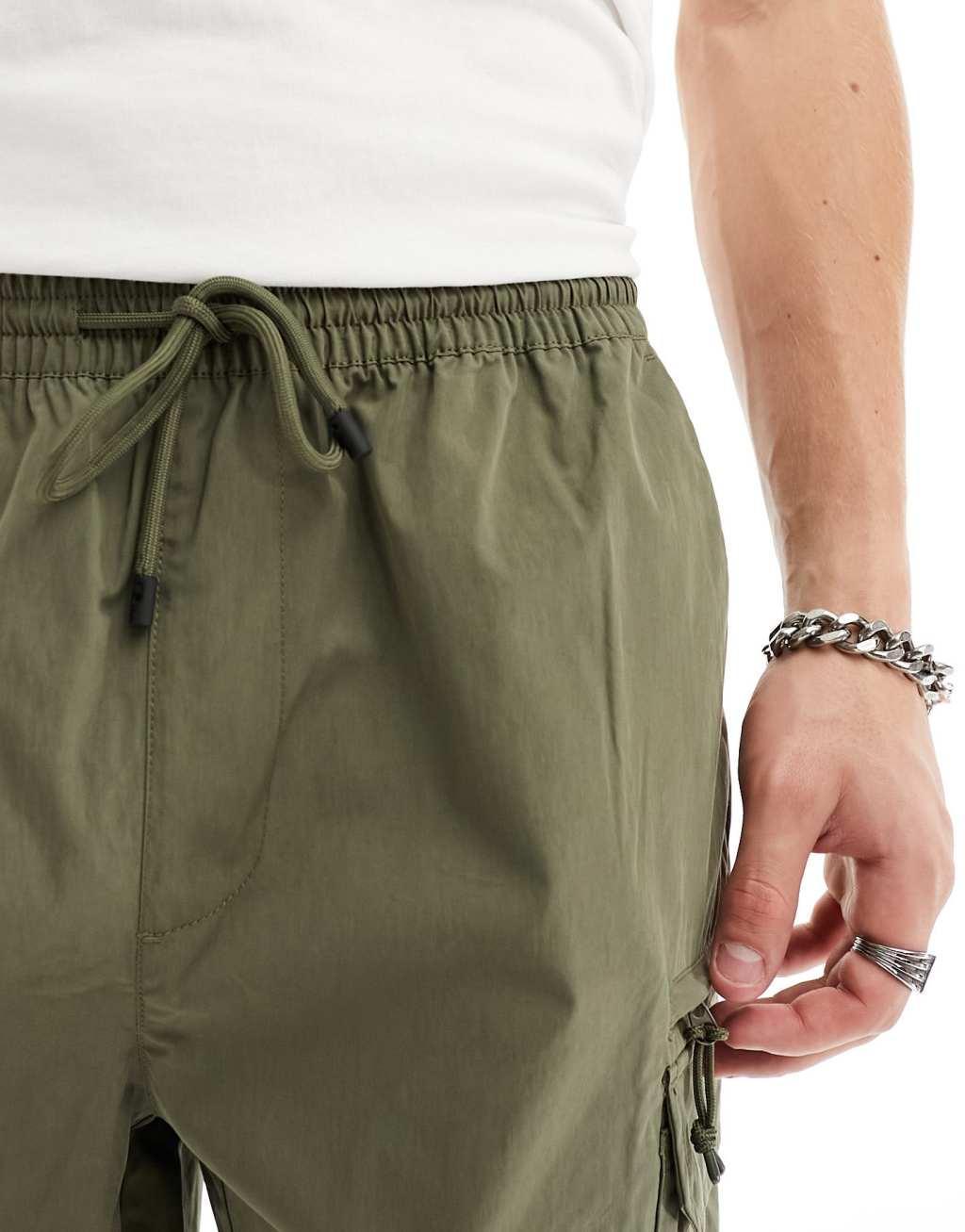 River Island cargo shorts in khaki Product Image