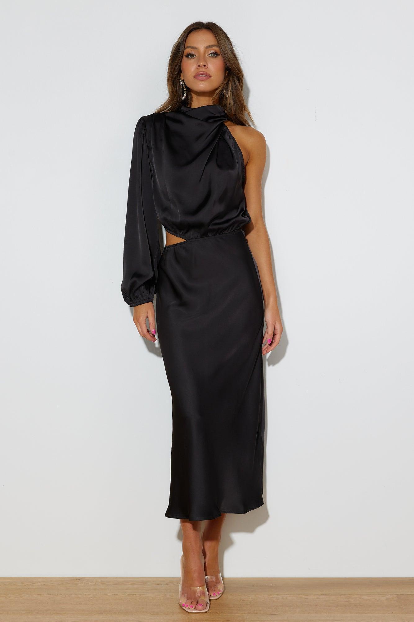 Won Over Midi Dress Black Product Image