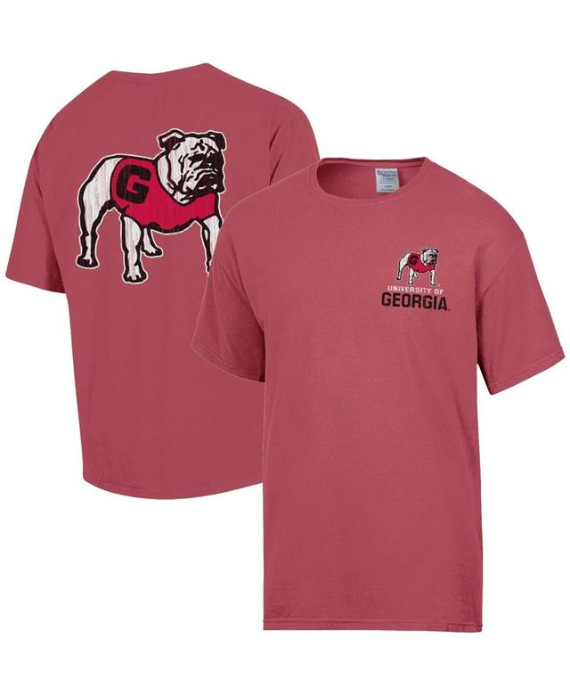 Mens Comfortwash Red Distressed Georgia Bulldogs Vintage-Like Logo T-shirt Product Image