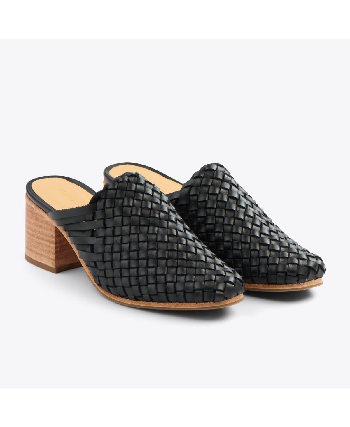 Nisolo Womens All-Day Woven Heeled Mule Woven Almond Product Image