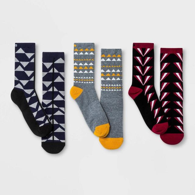 Pair of Thieves Mens Cushion Crew Socks 3pk - Navy/Gray/Maroon Product Image