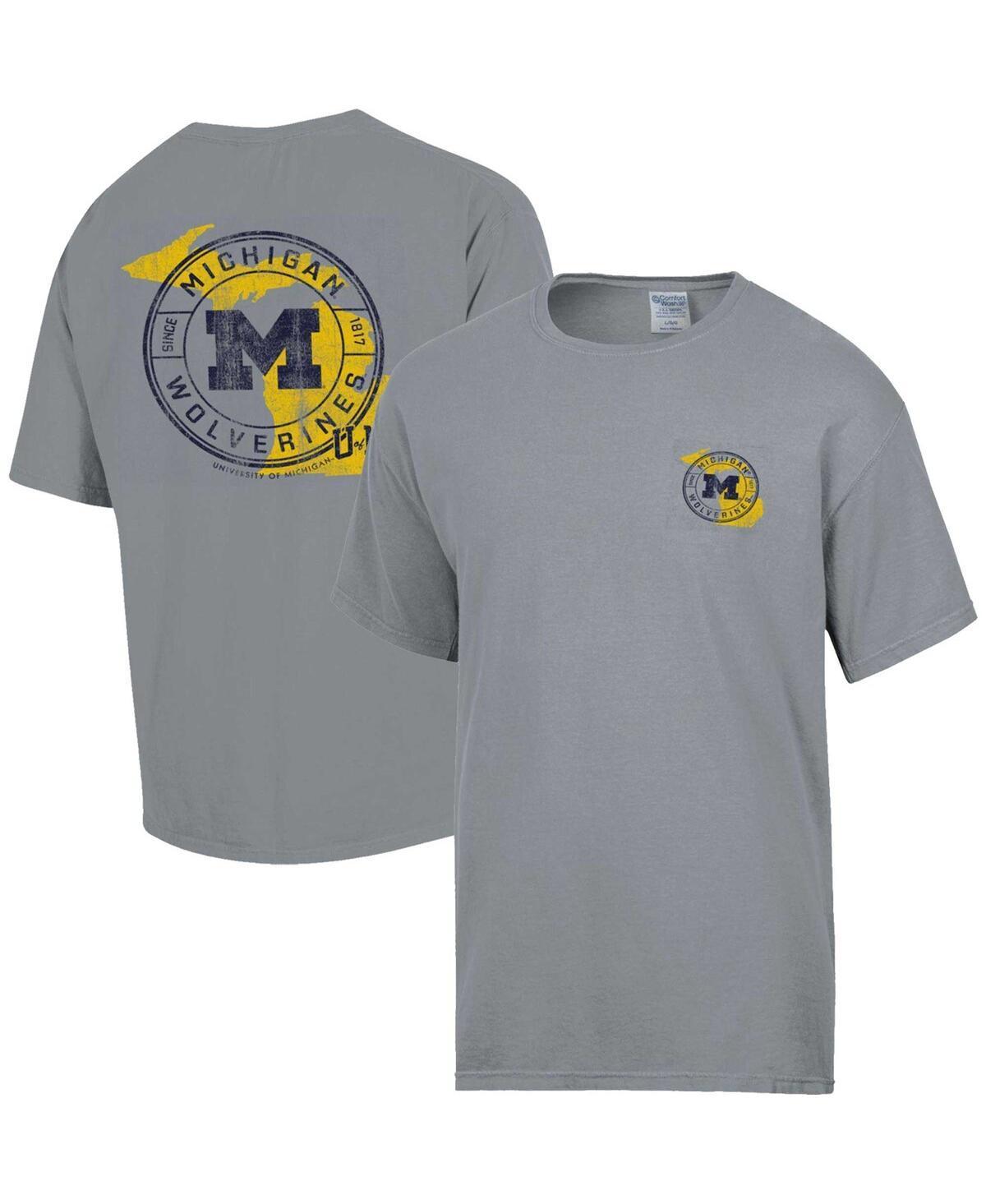 Comfortwash Mens Graphite Michigan Wolverines STATEment T-Shirt Product Image