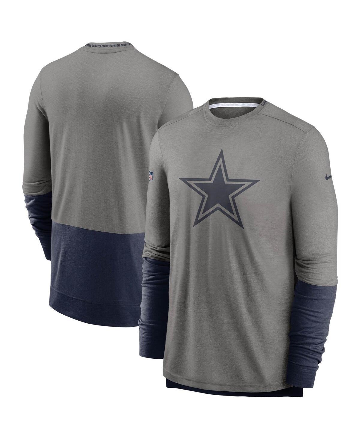 Mens Nike Heathered Gray Dallas Cowboys Sideline Player Performance Long Sleeve T-shirt - Heathered Gray Product Image