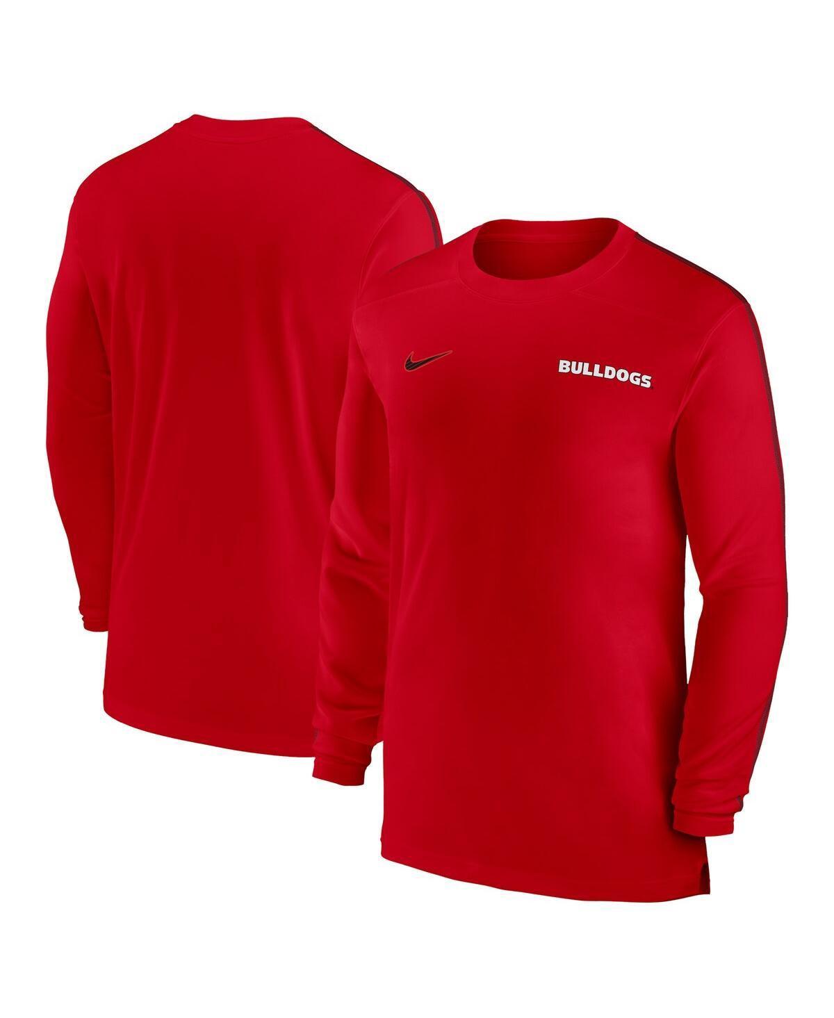 Nike Mens Georgia Bulldogs 2024 Sideline Coach Uv Performance Long Sleeve T-Shirt - Red Product Image