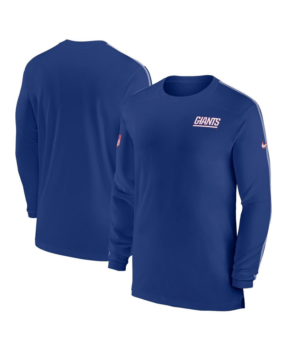 Nike Mens Royal New York Giants Sideline Coach Uv Performance Long Sleeve T-Shirt - Royal Product Image