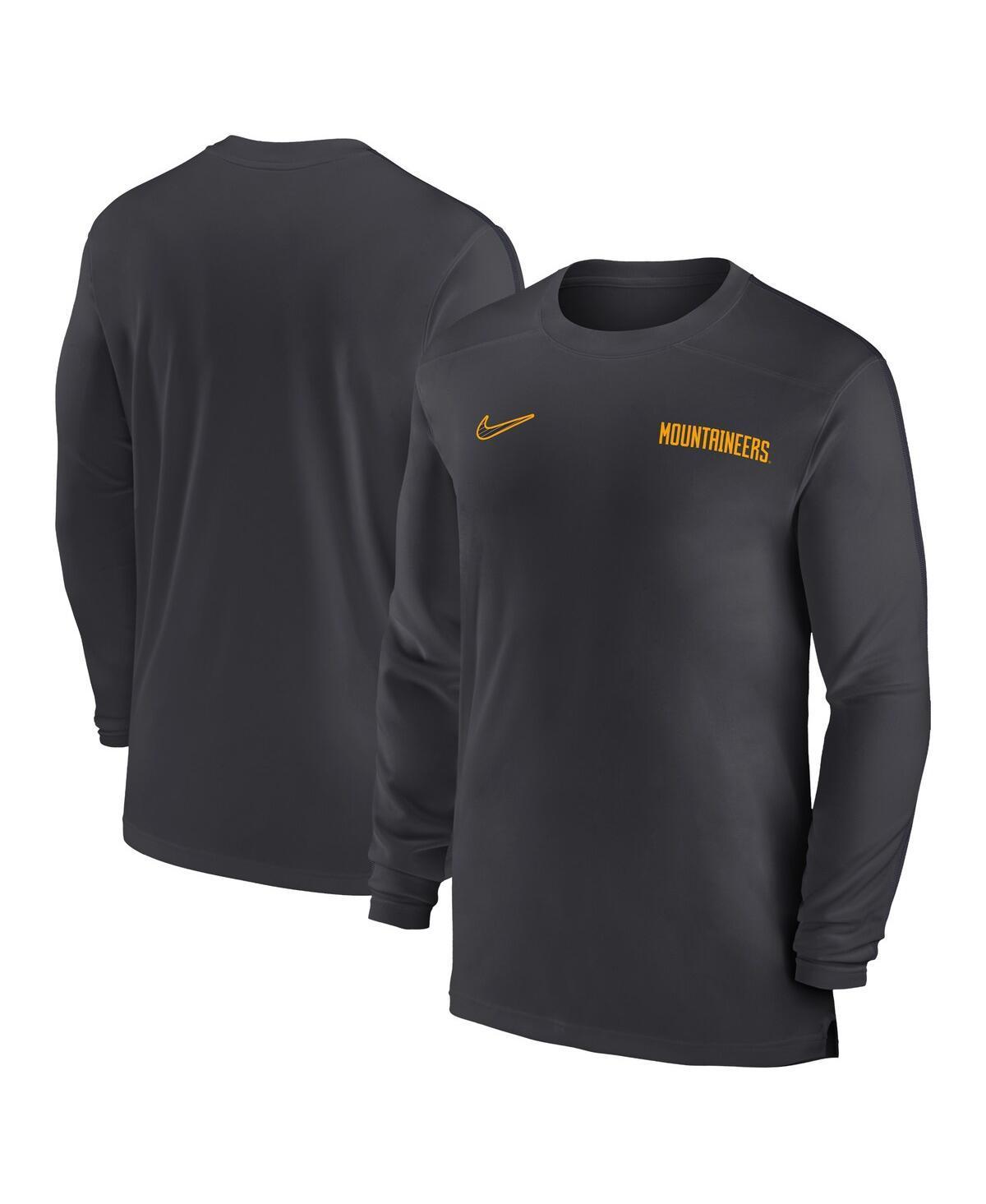 Nike Mens Anthracite West Virginia Mountaineers 2024 Sideline Coach Uv Performance Long Sleeve T-Shirt - Anthracite Product Image