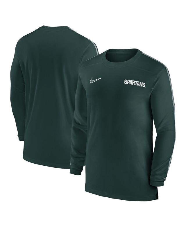 Nike Mens Michigan State Spartans 2024 Sideline Coach Uv Performance Long Sleeve T-Shirt - Green Product Image