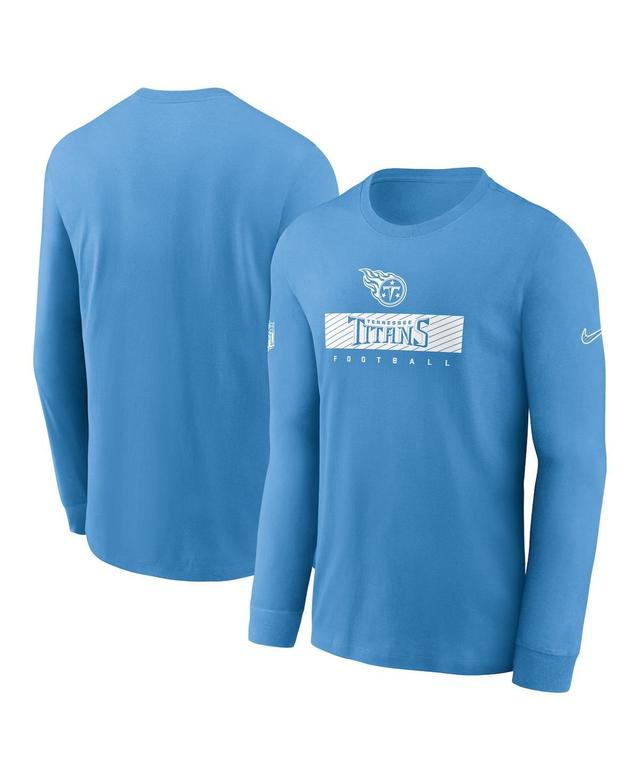 Nike Mens Light Blue Tennessee Titans Sideline Performance Long Sleeve T-Shirt Product Image