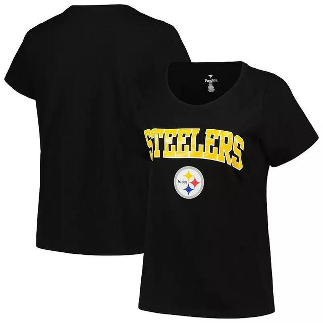 Womens Fanatics Branded Pittsburgh Steelers Arch Over Logo Plus Size T-Shirt Product Image