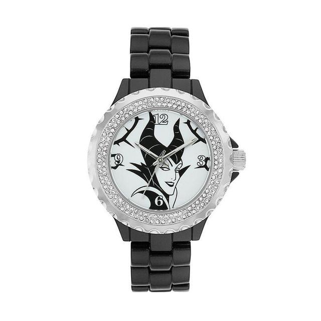 Disneys Maleficent Womens Crystal Watch, Black Product Image