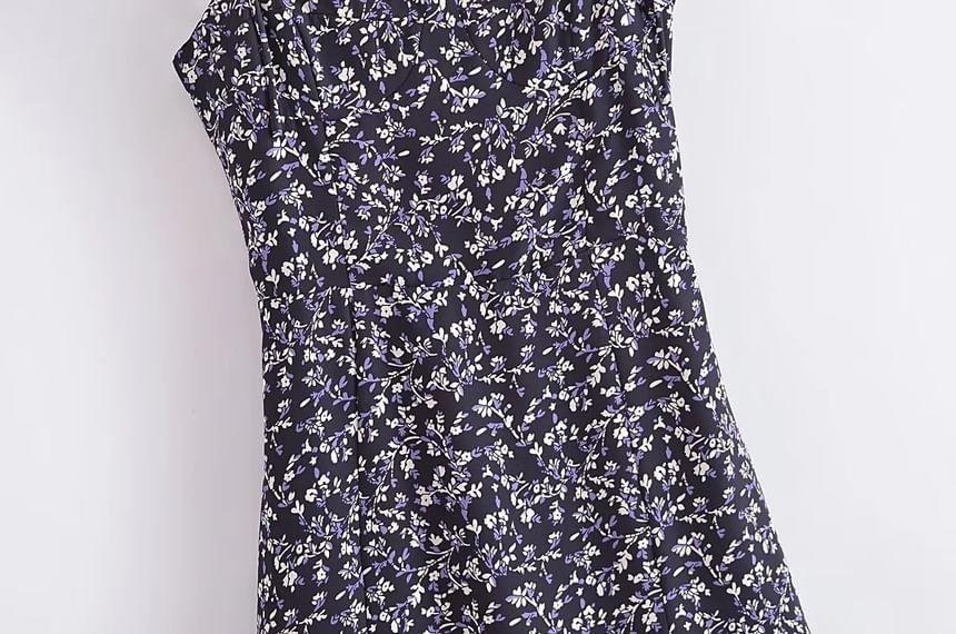 Spaghetti Strap Scoop Neck Floral Midi A-Line Dress Product Image