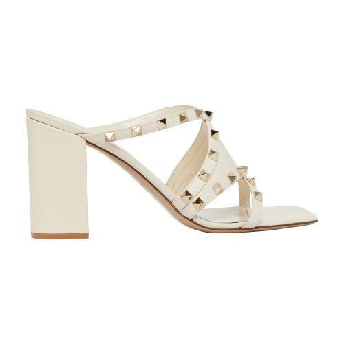 Rockstud Heeled Sandals In Light_ivory Product Image