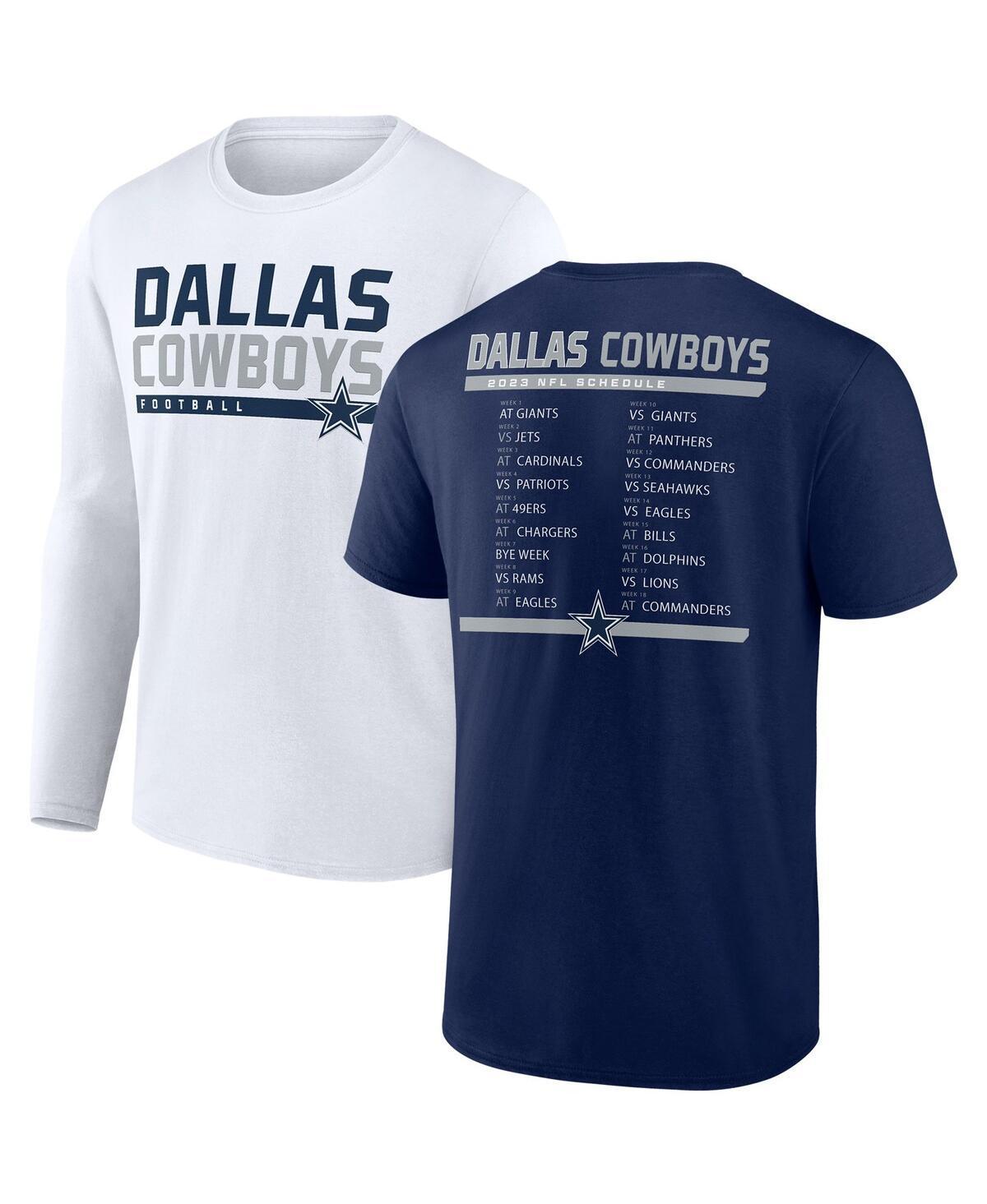 Mens Fanatics Navy Dallas Cowboys Two-Pack 2023 Schedule T-shirt Combo Set - Navy Product Image