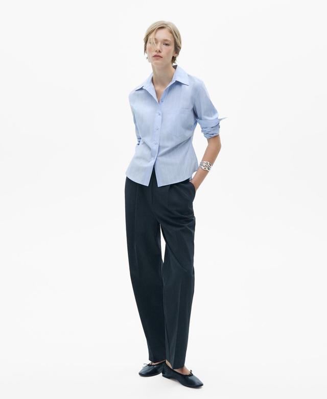 Mango Womens Gathered Details Cotton Shirt Product Image