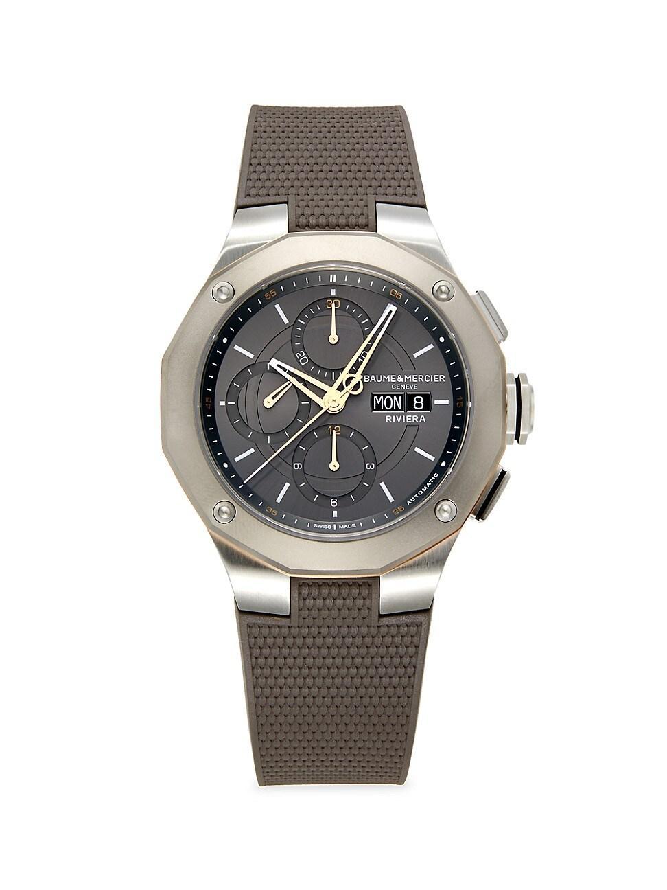 Mens Riviera 10722 Stainless Steel, Rubber & Canvas Chronograph Watch/43MM Product Image