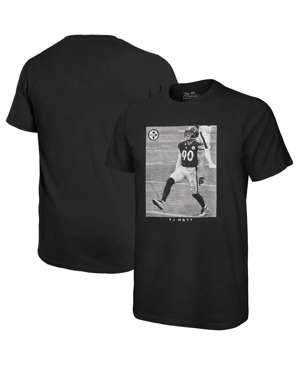 Mens Majestic Threads T.J. Watt Pittsburgh Steelers Oversized Player Image T-Shirt Product Image