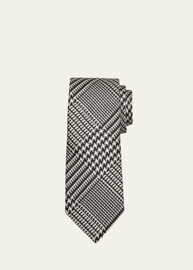 Mens Mulberry Silk Houndstooth Check Tie Product Image