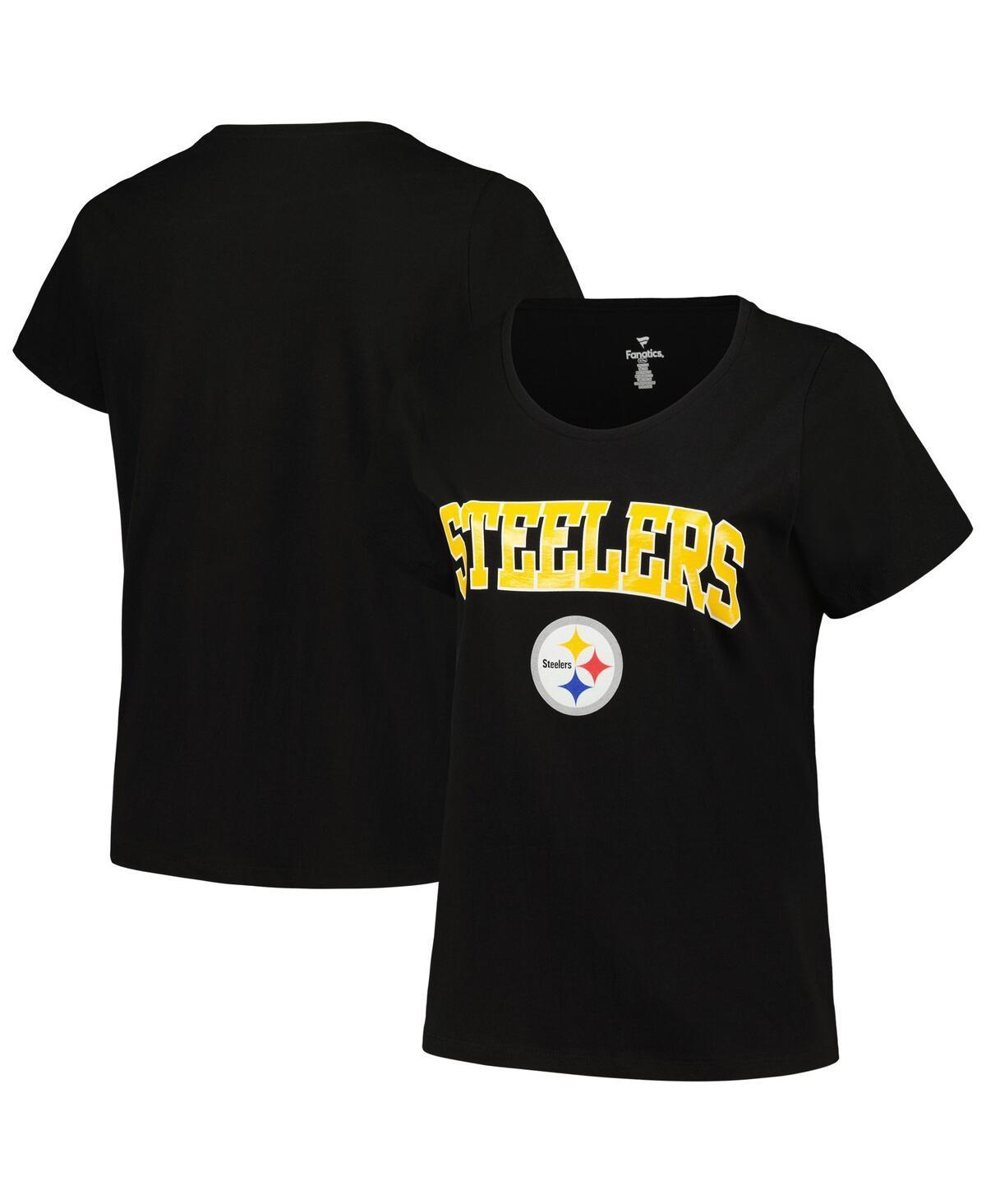 Womens Fanatics Branded Pittsburgh Steelers Arch Over Logo Plus Size T-Shirt Product Image