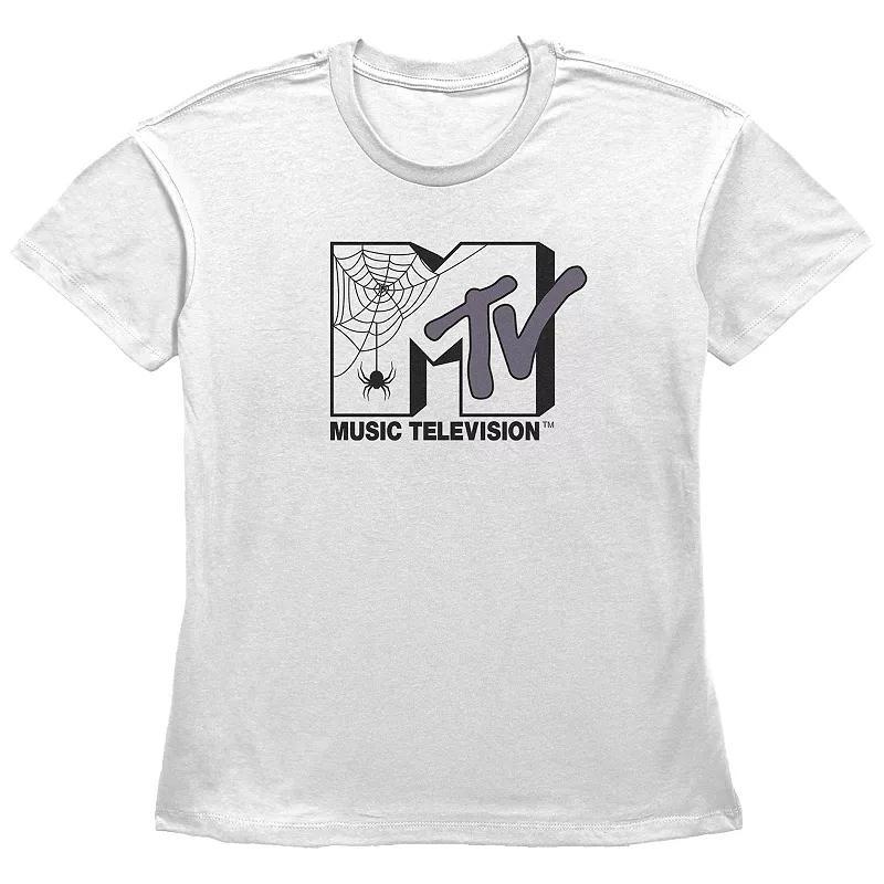 Womens MTV Spider Halloween Logo Graphic Tee Product Image